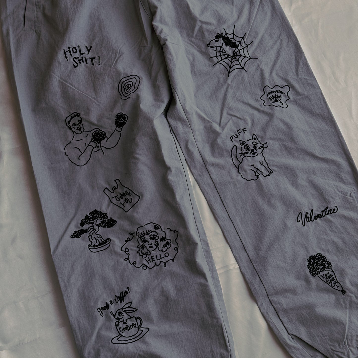 【Pre-Order】Custom Embroidered Nylon pants