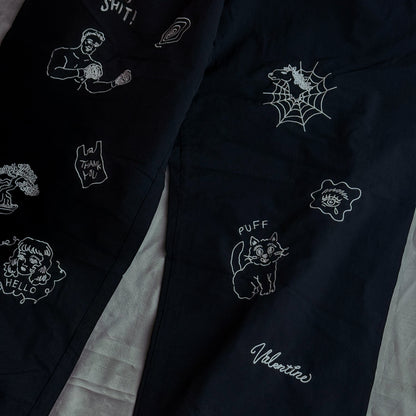 【Pre-Order】Custom Embroidered Nylon pants